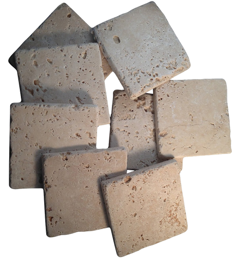 Coaster Tile tumbled Travertine Porous Craft Tile in Ivory Color